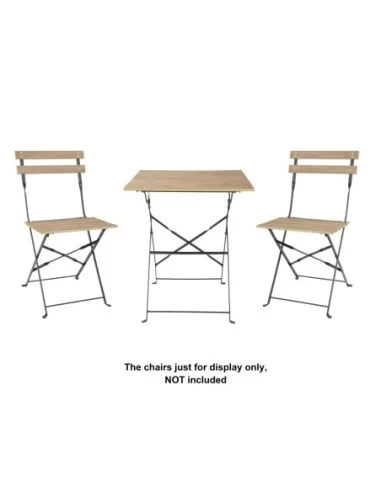 Table de terrasse carrée Bolero Perth effet bois