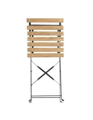Chaises de terrasse pliantes Bolero Perth effet bois (lot de 2)