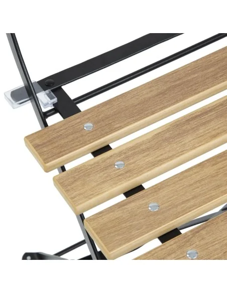 Chaises de terrasse pliantes Bolero Perth effet bois (lot de 2)