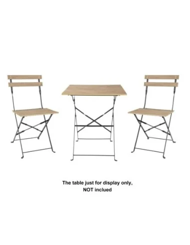 Chaises de terrasse pliantes Bolero Perth effet bois (lot de 2)