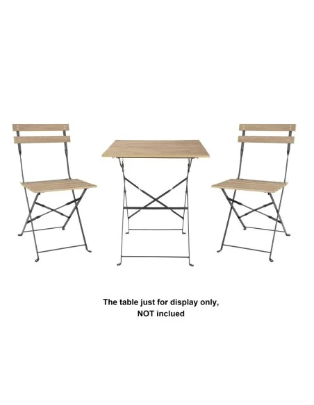 Chaises de terrasse pliantes Bolero Perth effet bois (lot de 2)
