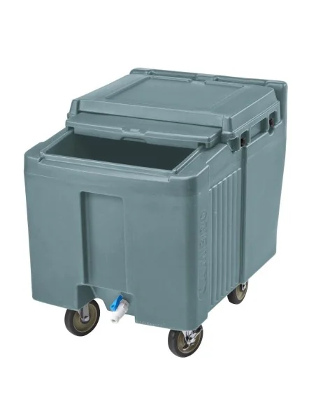 Chariot à glace Cambro ICS125L avec couvercle coulissant bleu ardoise