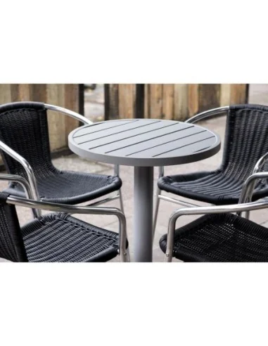 Plateau de table rond en aluminium Bolero gris clair 580 mm