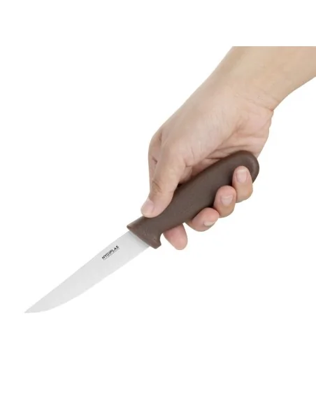 Couteau à tomate denté Hygiplas marron 10,5 cm