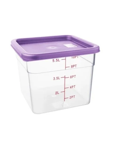 Couvercle moyen carré pour boîte alimentaire Hygiplas violet