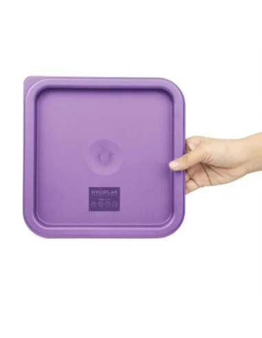 Couvercle moyen carré pour boîte alimentaire Hygiplas violet