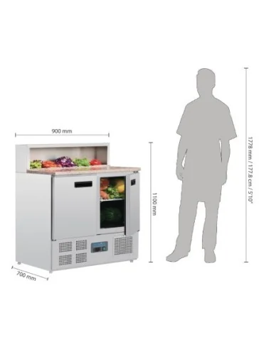 Comptoir de préparation réfrigéré à pizzas 288L Polar Série G