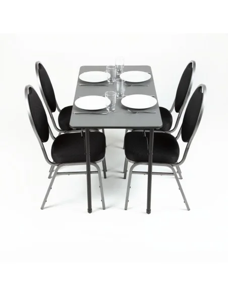Table rectangulaire pliante grise en ABS Bolero 1220mm