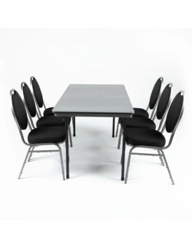 Table rectangulaire pliante grise en ABS Bolero 1520mm