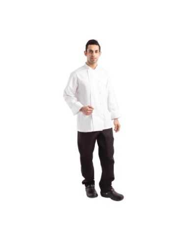 Veste de cuisine mixte blanche à manches longues Chef Works Calgary Cool Vents M