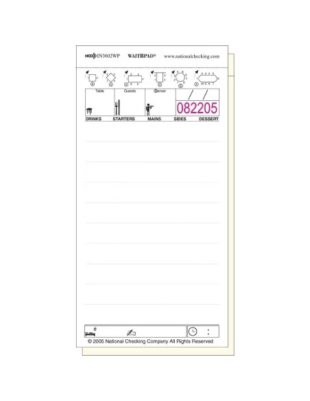 Carnets de commande autocopiants sans carbone WaitRpads (lot de 10)