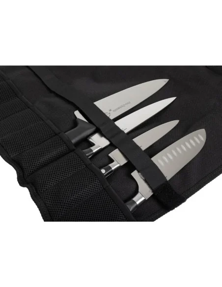 Trousse enroulable en tissu avec sangle Dick noire 11 pièces