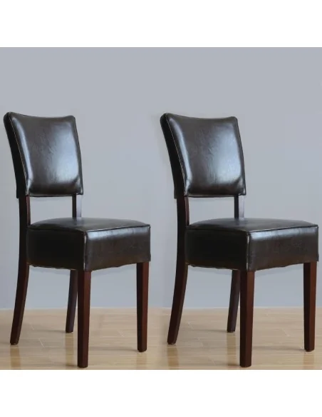 Chaises confortables en simili cuir Bolero marron foncé (Lot de 2)