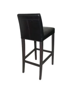 Tabouret de bar haut avec dossier en simili cuir Bolero noir 2