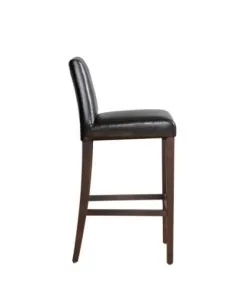 Tabouret de bar haut avec dossier en simili cuir Bolero marron foncé 2
