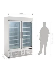 Vitrine réfrigérée négative deux portes avec bandeau lumineux Polar Série G 920L 2