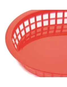 Panière alimentaire ovale en polypropylène Olympia rouge (Lot de 6) 2