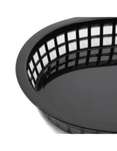 Panière alimentaire ovale en polypropylène Olympia noire (Lot de 6) 2