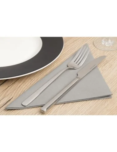 Serviettes déjeuner ouate gris granite compostables Duni 400mm (lot de 750)