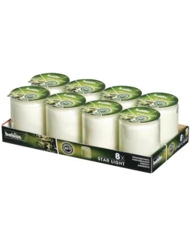 Bougies-verre Bolsius Starlight transparentes (lot de 8)