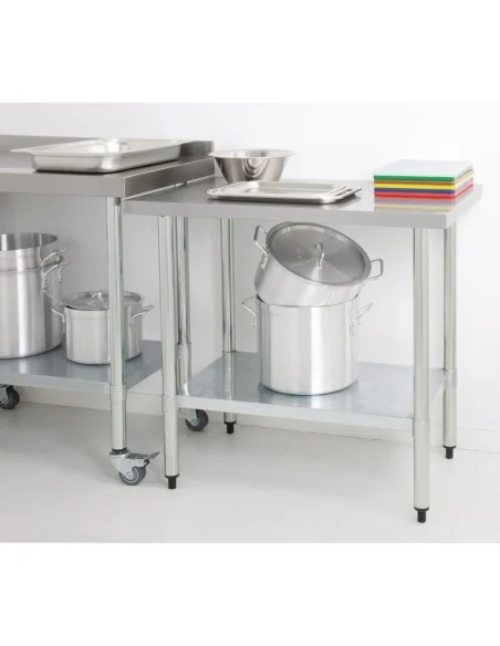 Table en acier inoxydable sans rebord Vogue 600 x 700mm