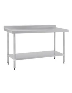 Table en acier inoxydable avec rebord Vogue 1500 x 700mm 2