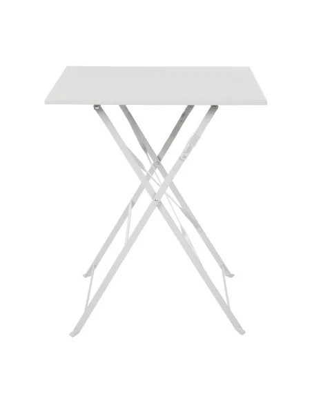 Table de terrasse carrée en acier Bolero grise 600mm