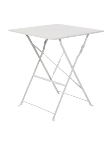 Table de terrasse carrée en acier Bolero grise 600mm