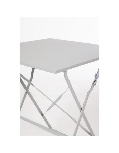 Table de terrasse carrée en acier Bolero grise 600mm