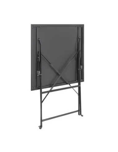 Table de terrasse carrée en acier Bolero noire 600mm