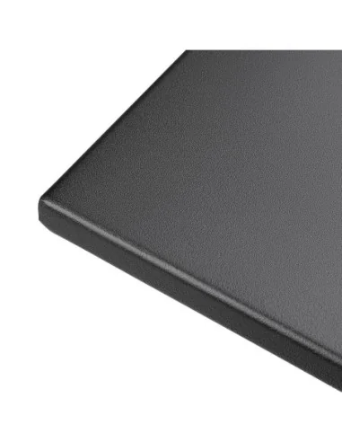 Table de terrasse carrée en acier Bolero noire 600mm