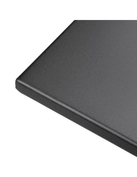 Table de terrasse carrée en acier Bolero noire 600mm