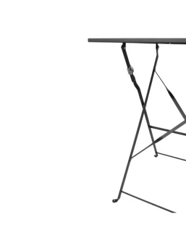 Table de terrasse carrée en acier Bolero noire 600mm