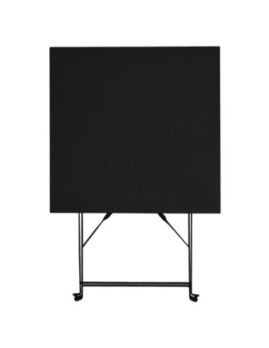 Table de terrasse carrée en acier Bolero noire 600mm
