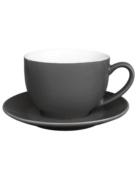 Soucoupe pour tasses 228ml et 340ml Olympia grise (Lot de 12)