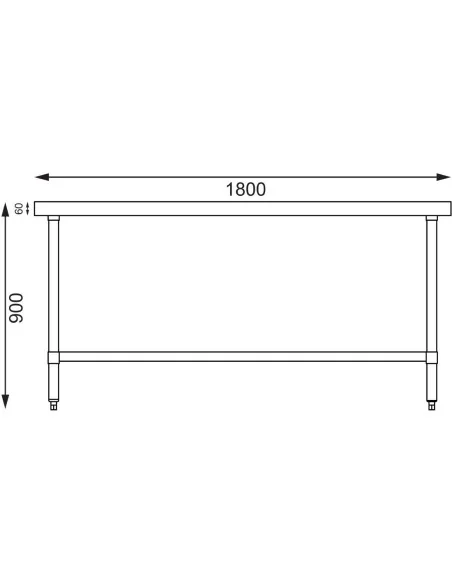 Table inox centrale Vogue 1800mm