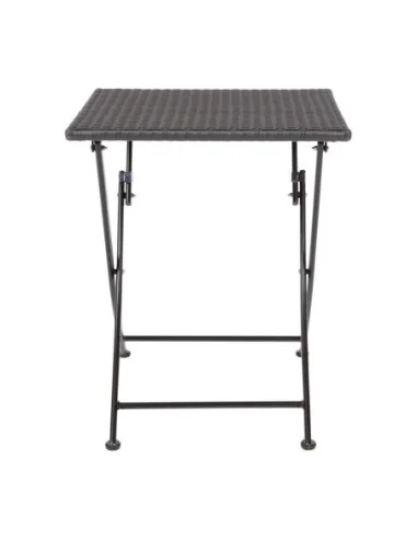 Table carrée pliante en rotin PE Bolero 600mm