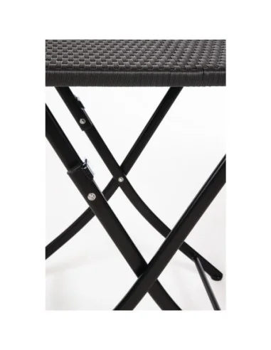 Table carrée pliante en rotin PE Bolero 600mm