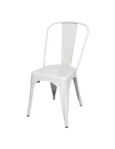Chaises en acier blanc Bolero Bistro (lot de 4) 2