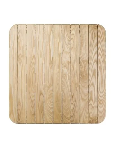 Table carrée en frêne et aluminium Bolero 700mm