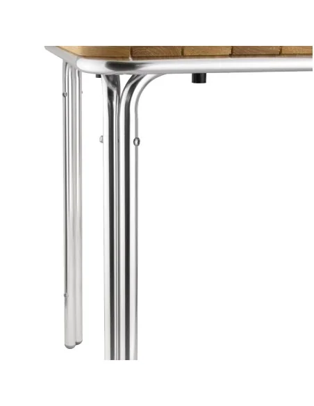 Table carrée en frêne et aluminium Bolero 700mm