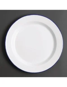 Assiette plate en acier émaillé Olympia 245mm lot de 6