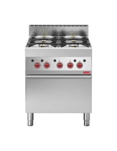 Fourneau 4 feux sur four gaz Gastro M 650 65/70CFG