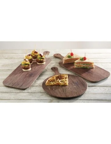 Planche à pizza ronde avec poignée APS effet chêne 300mm