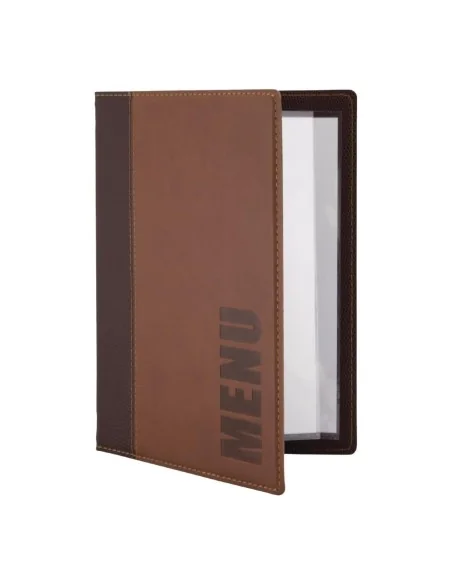 Protège-menus contemporain Securit A5 marron clair