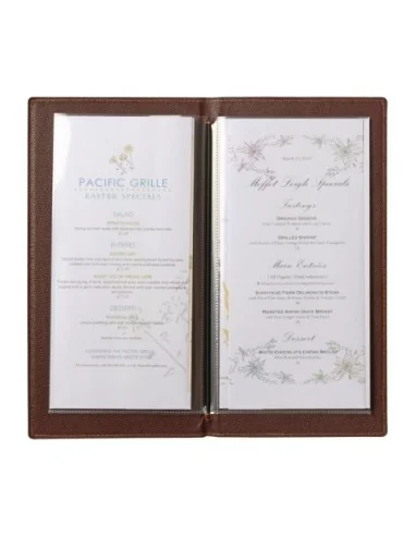 Protège-menus contemporain Securit A5 marron clair