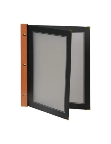 Protège-menu en bois Securit noir A4