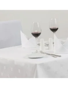 Serviettes blanches en coton motif feuille de lierre Mitre Luxury Luxor 550 x 550mm  2