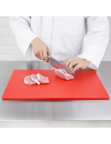 Planche à découper antibactérienne basse densité Hygiplas rouge