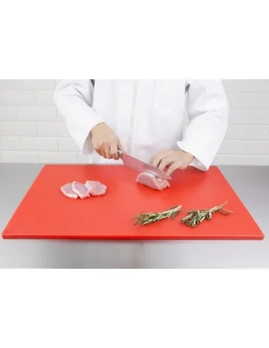 Grande planche à découper basse densité Hygiplas rouge